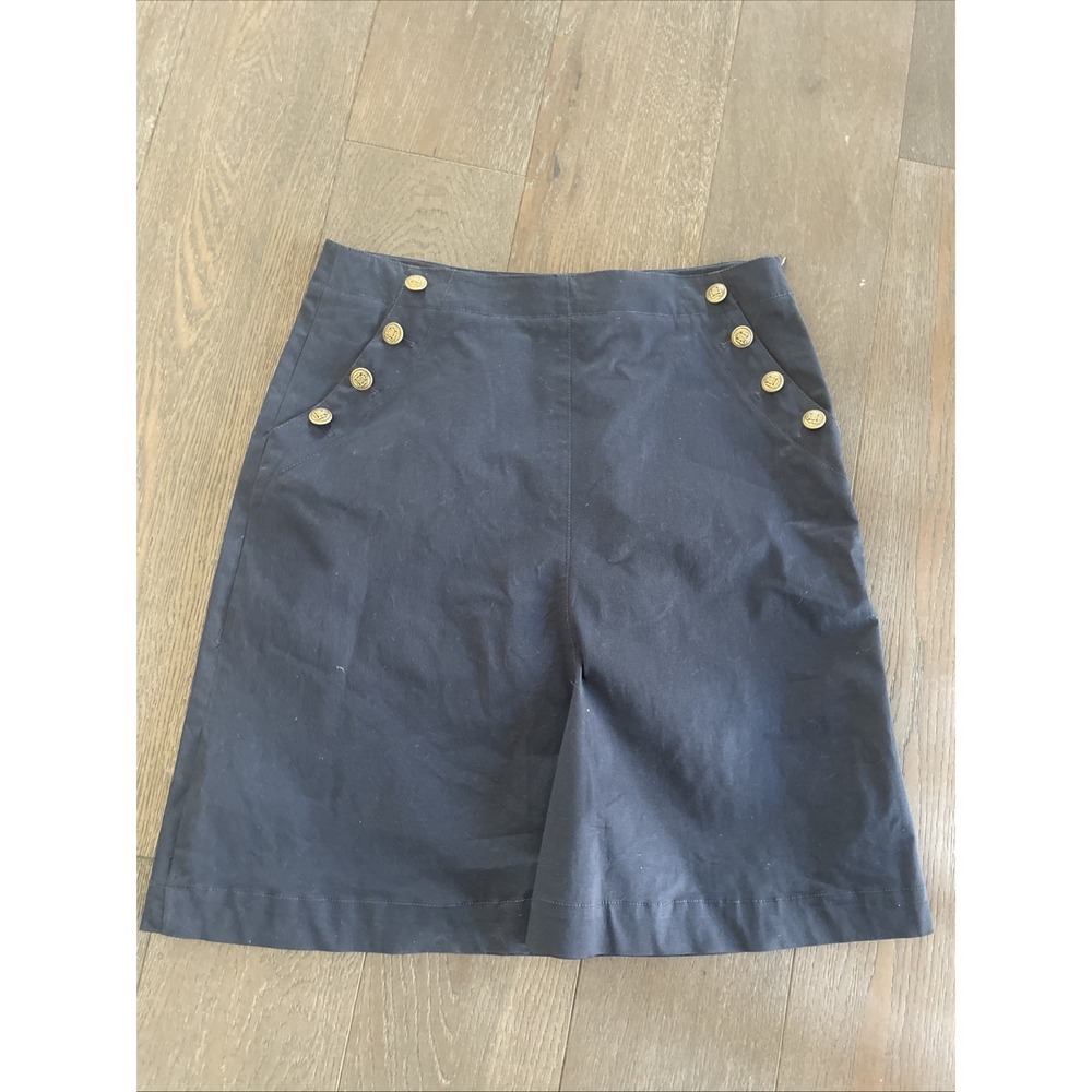 Gérard Darel Women's Navy Skirt w/Gold Buttons Size 46 EURO